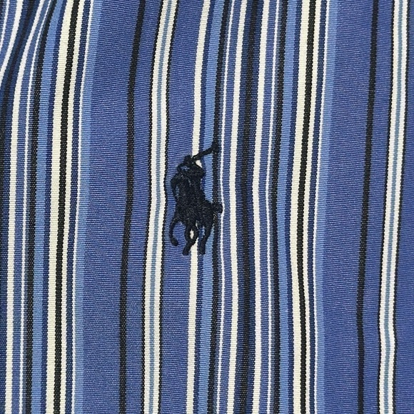 RALPH LAUREN Little Boys Casual Blue Striped Long Sleeve Button Down Shirt Sz 6 - Picture 3 of 5